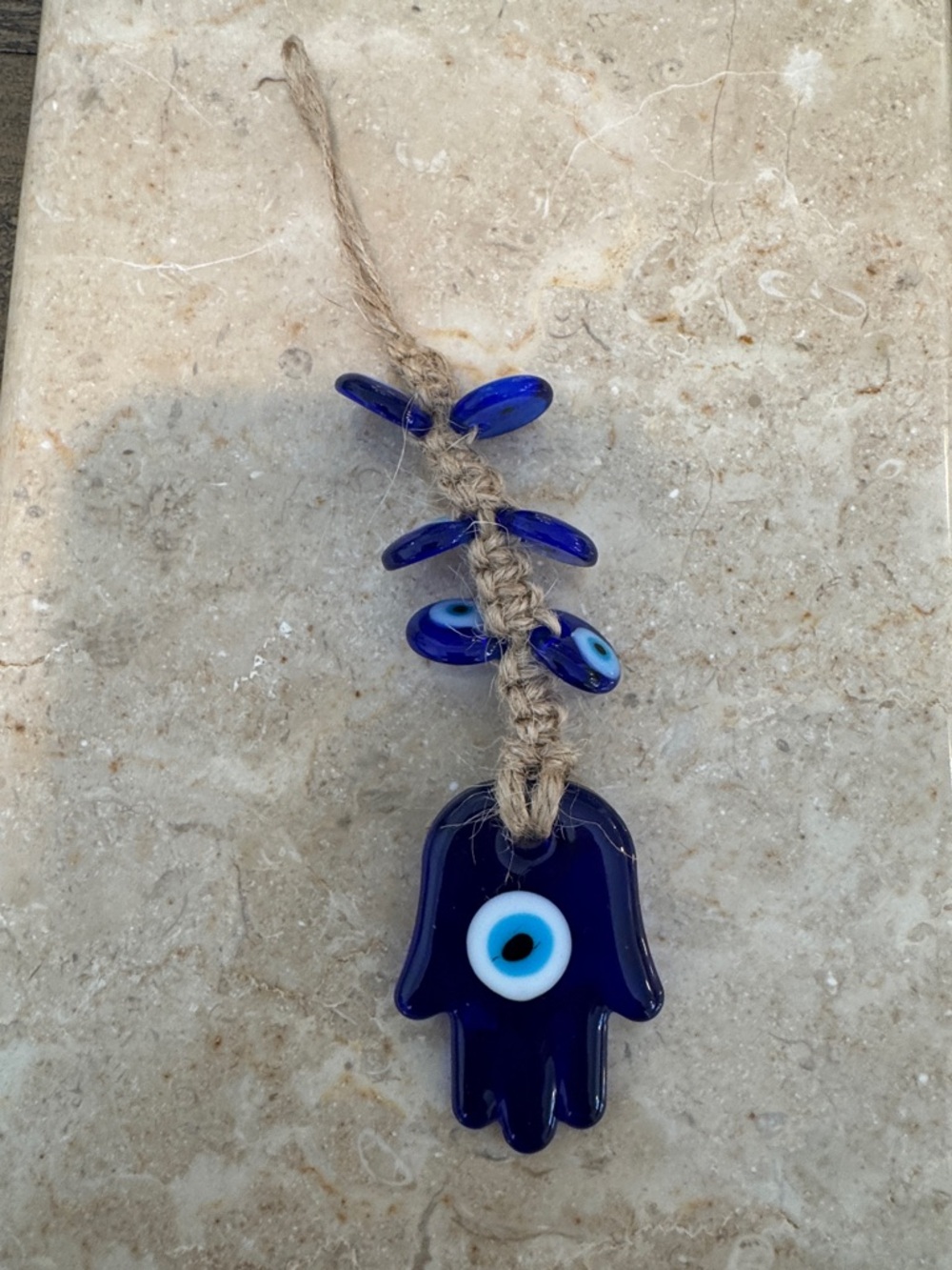Anthropologie Blue Hamsa Evil Eye Wall Hanging